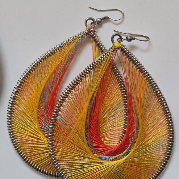 2 pairs of String Art Silk Thread Earings - Picture 4 of 5